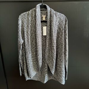 Chico's Heather Gray Draped Cardigan